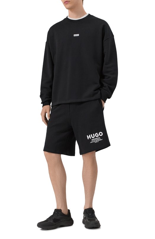 Хлопковые шорты HUGO Blue 50510728 Чёрный  50510728 Фото 2
