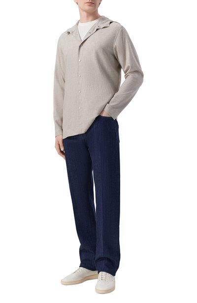 Мужская шерстяная рубашка KITON, арт. UMCPETEK0627C