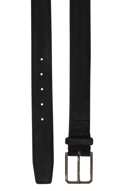 Замшевый ремень SANTONI темно-синего цвета по цене 26600 руб., арт. CM35VS003B91G2M0U50, фото 3 Замшевый ремень SANTONI, арт. CM35VS003B91G2M0U50, фото 3