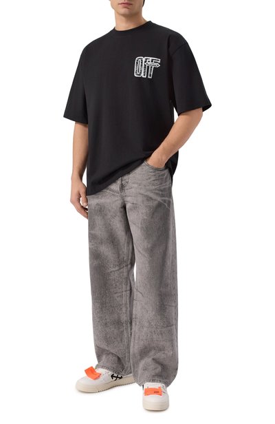 Хлопковая футболка OFF-WHITE черного цвета по цене 43500 руб., арт. 0MAA120F26JER00Y0, фото 2 Хлопковая футболка OFF-WHITE, арт. 0MAA120F26JER00Y0, фото 2