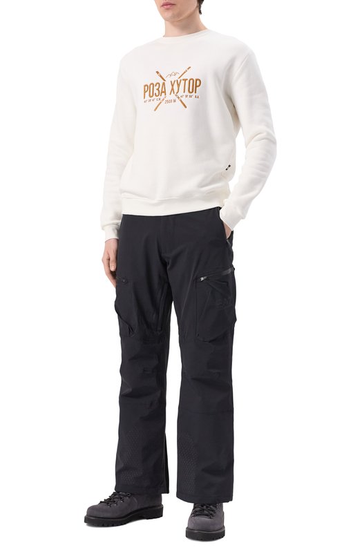 Хлопковый свитшот Fefe` CREW NECK SWEATSHIRT/FLPSCIP03AXYT0PWHITE Кремовый  CREW NECK SWEATSHIRT/FLPSCIP03AXYT0PWHITE Фото 2