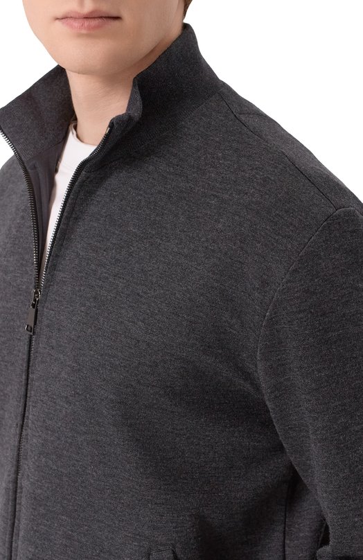 Толстовка из шелка и кашемира Andrea Campagna JACKET/15038 Серый  JACKET/15038 Фото 5