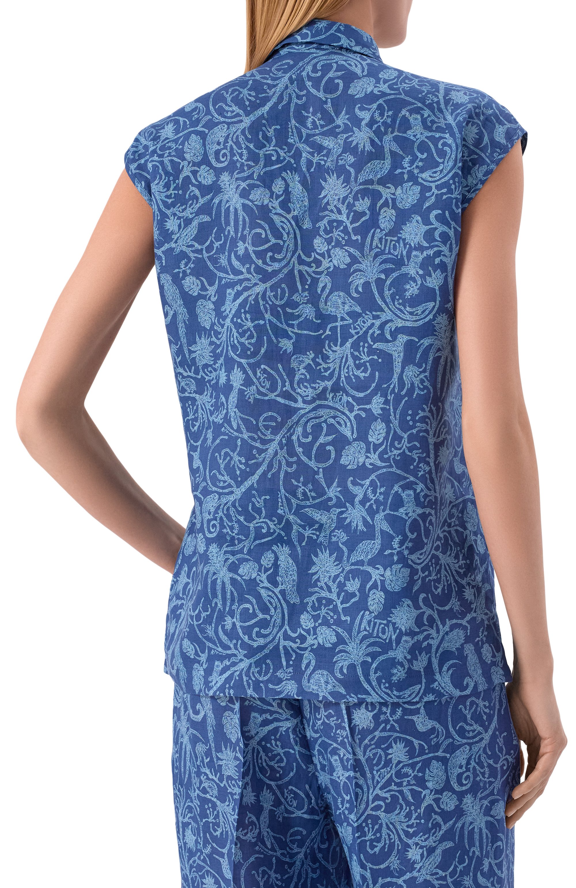 Льняной топ KITON, арт. D48410H09717, фото 4