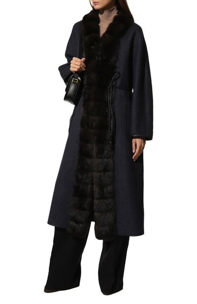 Кашемировое пальто с отделкой из меха соболя SABLEFUR, арт. 72213-sb-02, фото 2