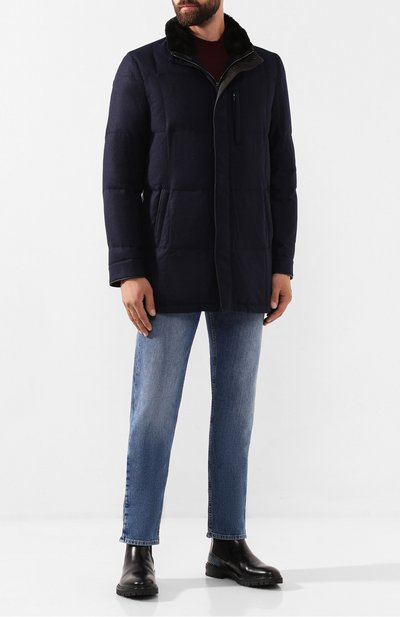 Пуховая куртка ANDREA CAMPAGNA синего цвета по цене 394000 руб., арт. A8T790/3821, фото 2 Пуховая куртка ANDREA CAMPAGNA, арт. A8T790/3821, фото 2