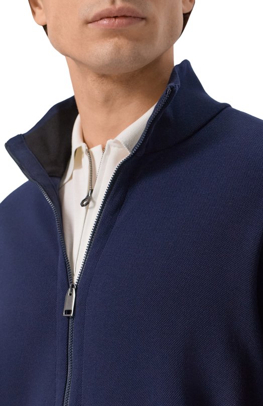 Хлопковая толстовка Brioni UJNU0L/PA611 Синий  UJNU0L/PA611 Фото 5