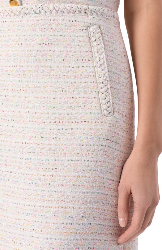 Твидовая юбка Giambattista Valli 26SSPVCA2086/01B0U Кремовый  26SSPVCA2086/01B0U Фото 5
