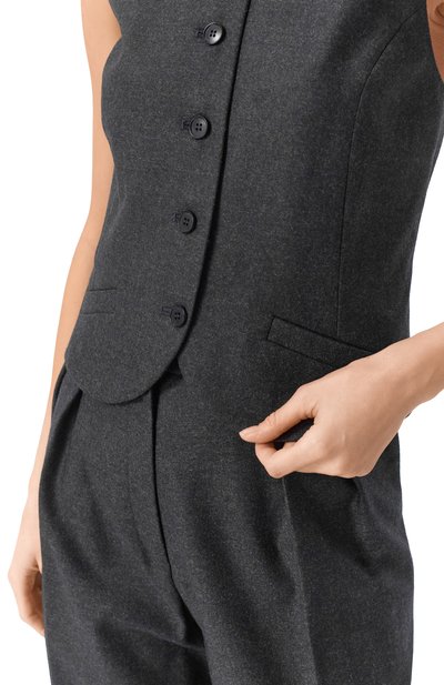 Шерстяной жилет LESYANEBO серого цвета по цене 34000 руб., арт. LN03H-411A_TH, фото 5 Шерстяной жилет LESYANEBO, арт. LN03H-411A_TH, фото 5