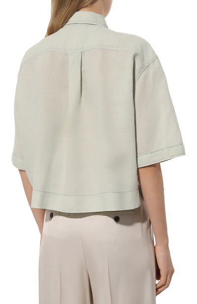 Рубашка изо льна и хлопка BRUNELLO CUCINELLI, арт. MD698B1304, фото 4