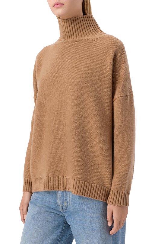 Шерстяной свитер Weekend Max Mara B0RGIA Бежевый  B0RGIA Фото 3