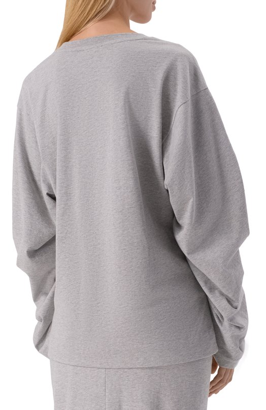 Хлопковый лонгслив Dries Van Noten 011110-2603-813 Серый  011110-2603-813 Фото 4