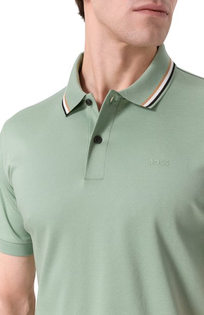 Хлопковое поло BOSS, арт. 50469360, фото 5