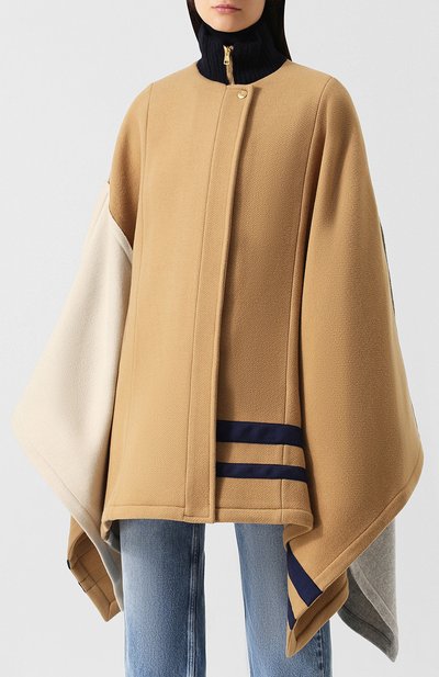 Шерстяное пончо с воротником-стойкой CHLOÉ, арт. CHC18AMA22072, фото 3