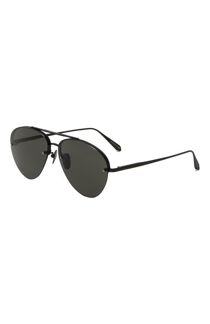 Женские солнцезащитные очки LINDA FARROW черного цвета по цене 131500 руб., арт. LFL1444C2 SUN | Фото 1