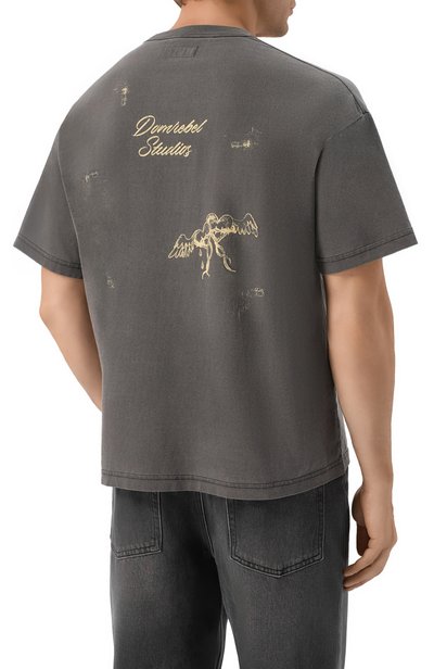 Хлопковая футболка DOMREBEL темно-серого цвета по цене 22100 руб., арт. M CHAUD/T-SHIRT, фото 4 Хлопковая футболка DOMREBEL, арт. M CHAUD/T-SHIRT, фото 4