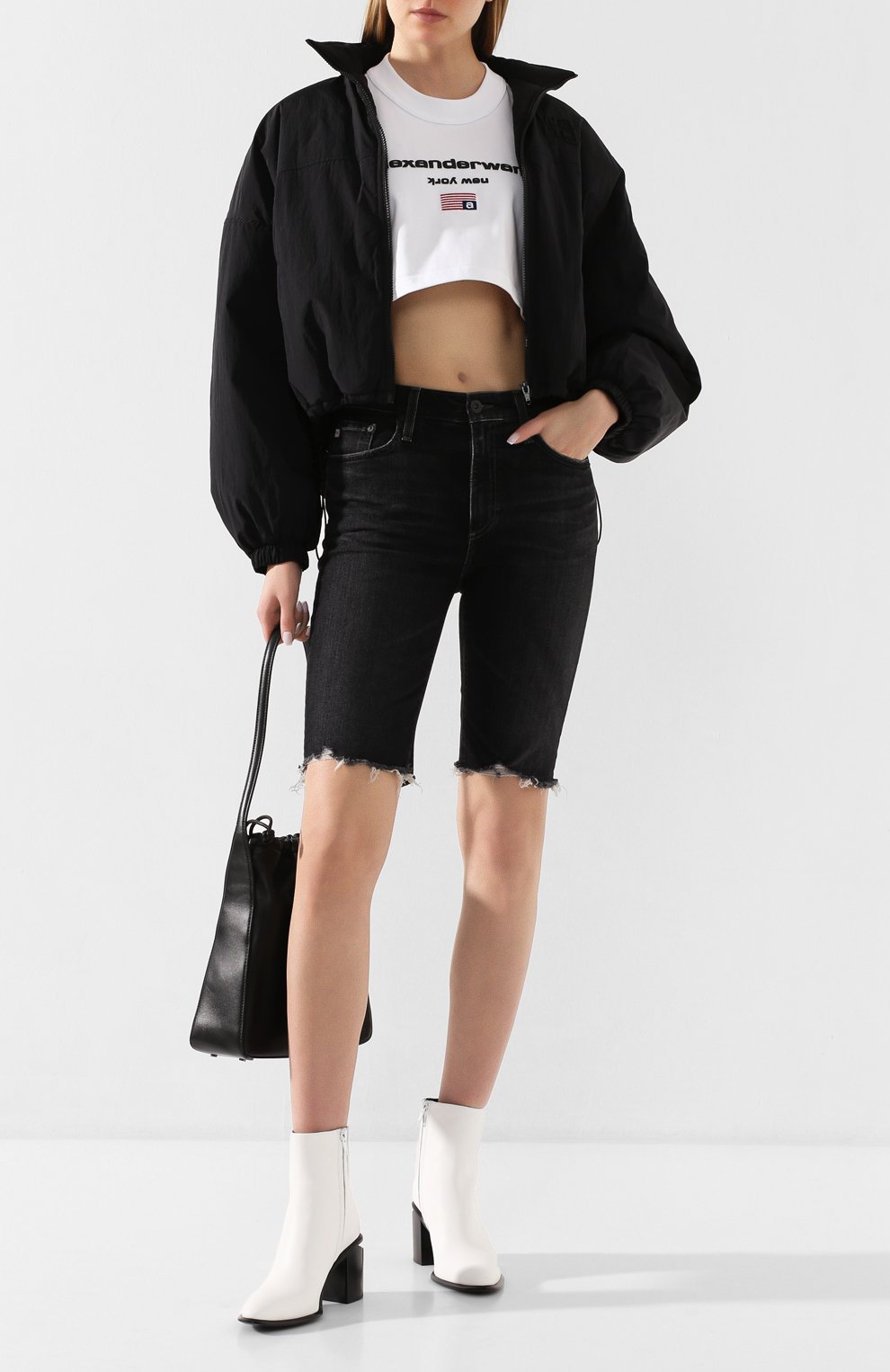 Бомбер ALEXANDERWANG.T черного цвета по цене 46550 руб., арт. 4WC1202000, фото 2 Бомбер ALEXANDERWANG.T, арт. 4WC1202000, фото 2