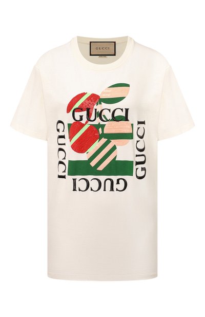 Женская хлопковая футболка GUCCI, арт. 717422/XJFV5