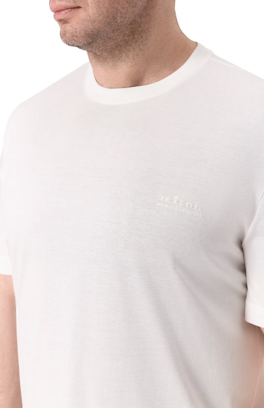 Хлопковая футболка Kiton UMM0745 Белый  UMM0745 Фото 5