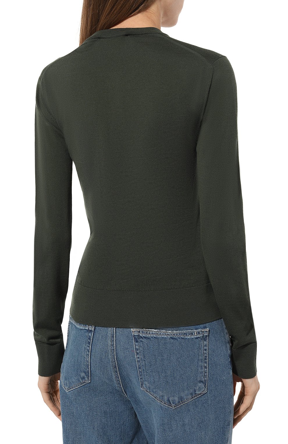 Шерстяной кардиган DOLCE & GABBANA хаки цвета по цене 79150 руб., арт. FXV09T/JCVWD, фото 4 Шерстяной кардиган DOLCE & GABBANA, арт. FXV09T/JCVWD, фото 4