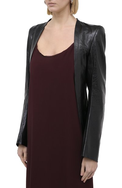 Кожаный жакет ANN DEMEULEMEESTER черного цвета по цене 199500 руб., арт. 2002-1009-P-272-099, фото 4 Кожаный жакет ANN DEMEULEMEESTER, арт. 2002-1009-P-272-099, фото 4