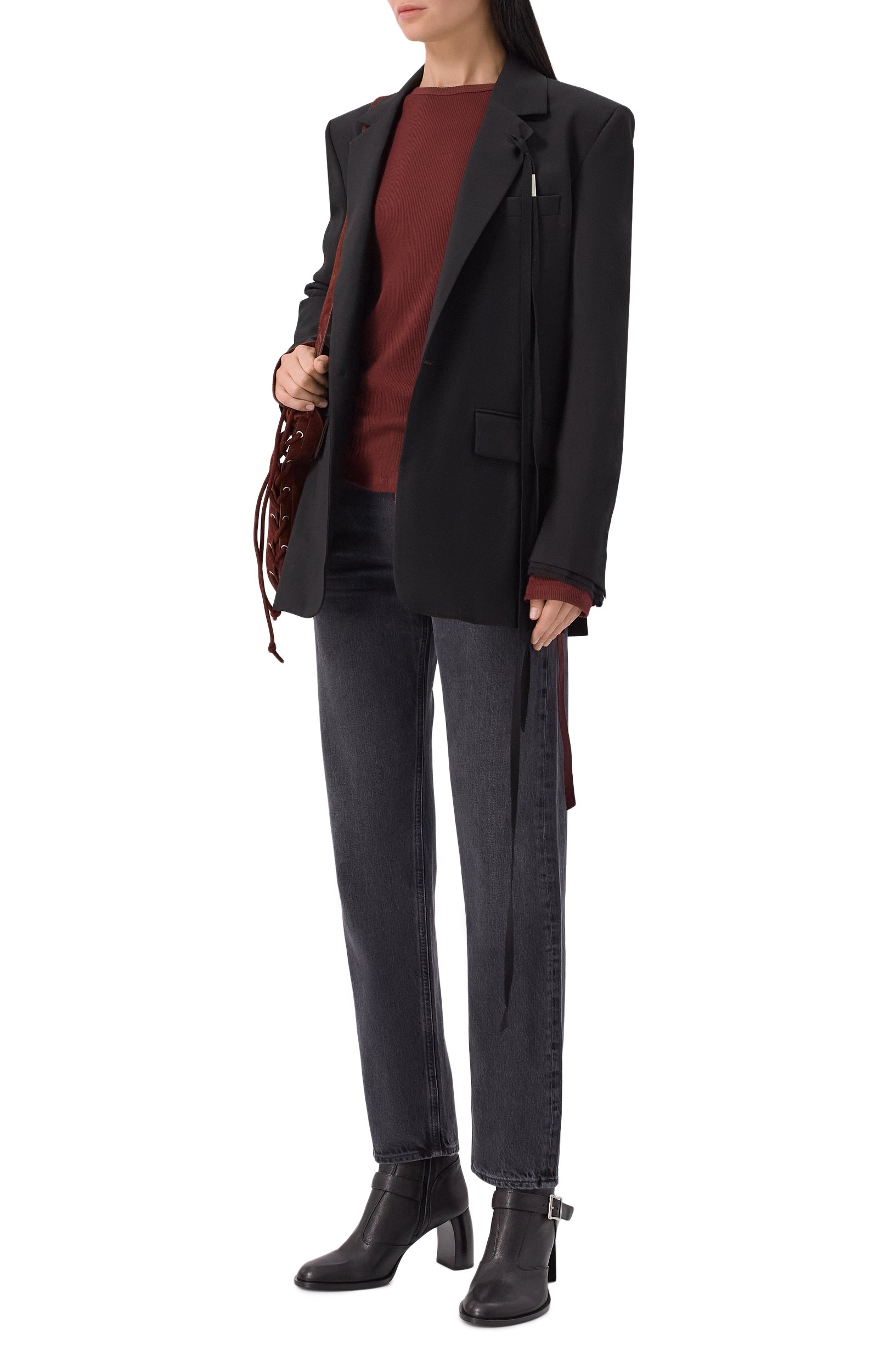 Кожаные ботильоны klarissa ANN DEMEULEMEESTER, арт. B0014400/LT183, фото 3