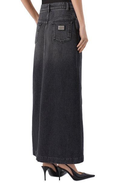 Джинсовая юбка DOLCE & GABBANA черного цвета по цене 109000 руб., арт. F4DD0D/G8PQ8, фото 4 Джинсовая юбка DOLCE & GABBANA, арт. F4DD0D/G8PQ8, фото 4