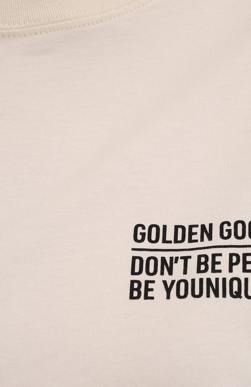 Хлопковая футболка GOLDEN GOOSE DELUXE BRAND кремового цвета по цене 8925 руб., арт. GWP01005.P000191, фото 5 Хлопковая футболка GOLDEN GOOSE DELUXE BRAND, арт. GWP01005.P000191, фото 5