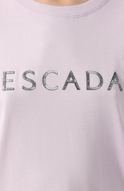Хлопковая футболка ESCADA SPORT сиреневого цвета по цене 13450 руб., арт. 5031118, фото 5 Хлопковая футболка ESCADA SPORT, арт. 5031118, фото 5
