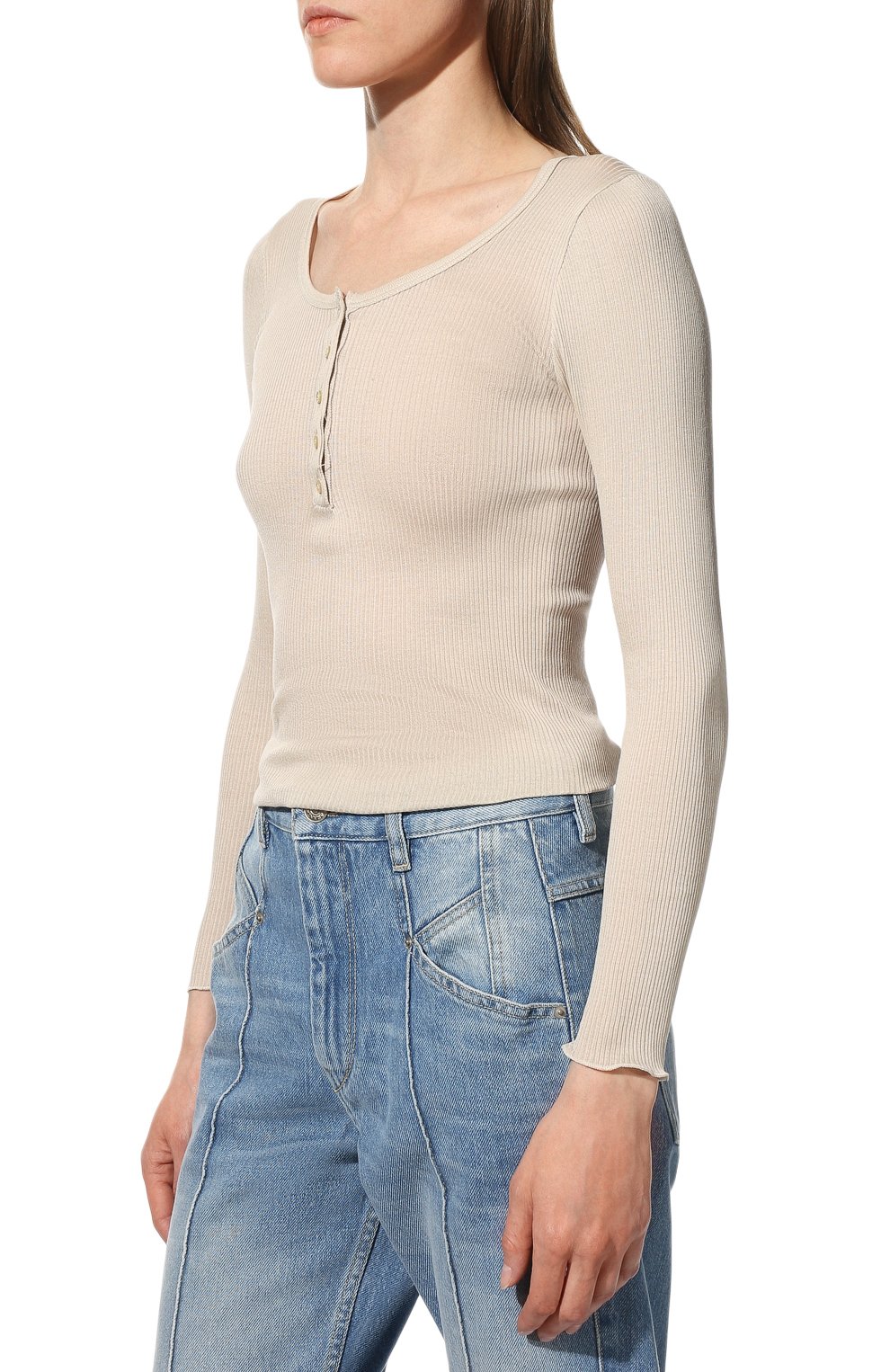 Хлопковый лонгслив-хенли ISABEL MARANT ETOILE, арт. TS0769-22P060E/LAMYLIC, фото 3