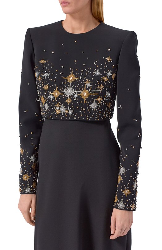 Топ с отделкой стразами Zuhair Murad PTP25026/CRCA018 Чёрный  PTP25026/CRCA018 Фото 3