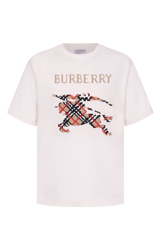 Хлопковая футболка Burberry 8110116 Белый 8110116