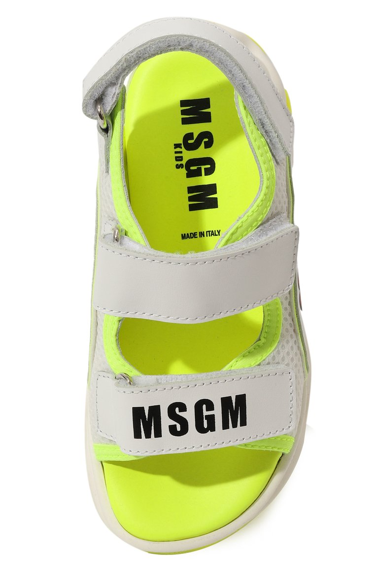 Детские сандалии MSGM KIDS белого цвета, арт. 76831/28-35 | Фото 4 (Материал внешний: Текстиль, Натуральная кожа; Нос: Не проставлено; Материал внутренний: Натуральная кожа; Автоматизация состава: Проставлено)