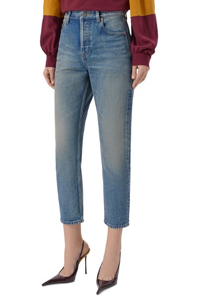 Джинсы SAINT LAURENT синего цвета по цене 154500 руб., арт. 813269/Y11CA, фото 3 Джинсы SAINT LAURENT, арт. 813269/Y11CA, фото 3