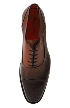 Кожаные оксфорды SANTONI, арт. MCWG18118MB1BSH3, фото 1