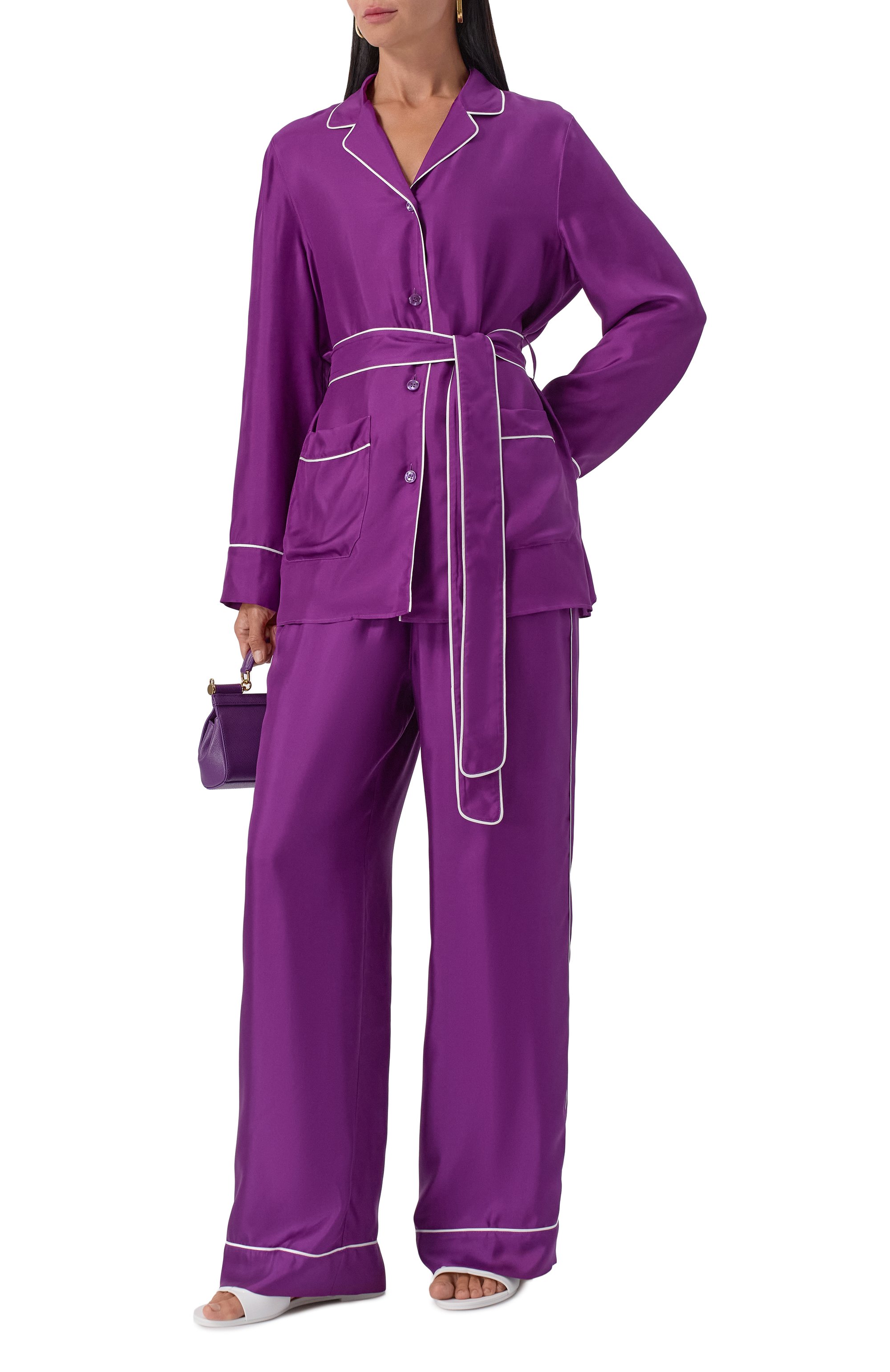 Шелковые брюки DOLCE & GABBANA, арт. FTAMPT/FU10S, фото 2