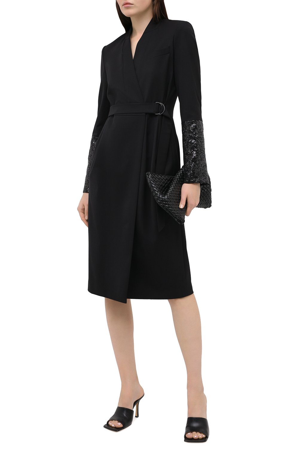 Шерстяное платье BRUNELLO CUCINELLI черного цвета по цене 434500 руб., арт. MB526A4693, фото 2 Шерстяное платье BRUNELLO CUCINELLI, арт. MB526A4693, фото 2