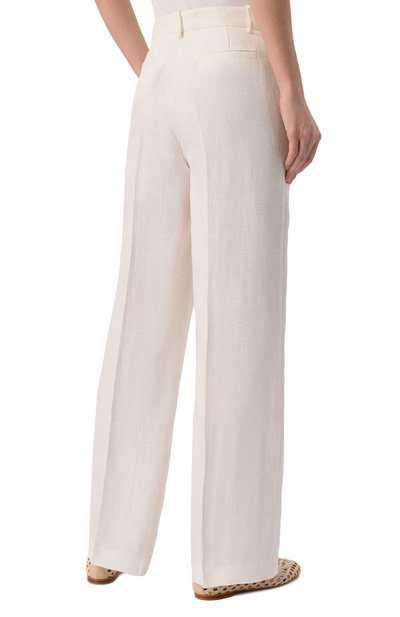 Льняные брюки P.A.R.O.S.H. молочного цвета по цене 54600 руб., арт. D232290, фото 4 Льняные брюки P.A.R.O.S.H., арт. D232290, фото 4