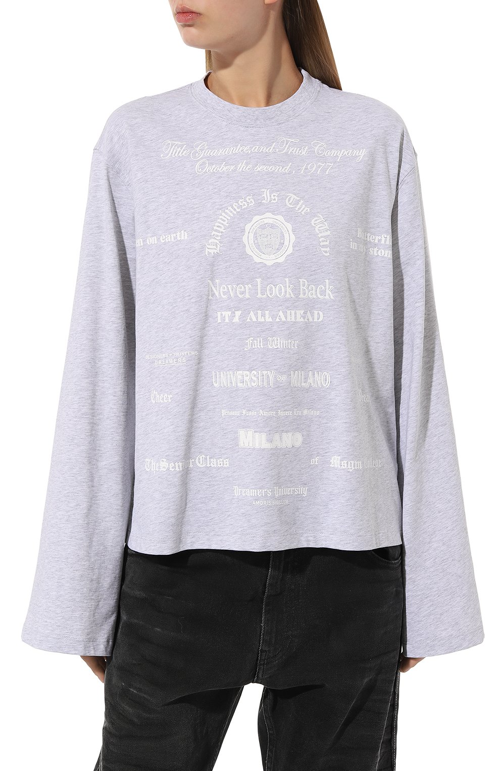 Хлопковый лонгслив MSGM, арт. 3541MDM113/237796, фото 3