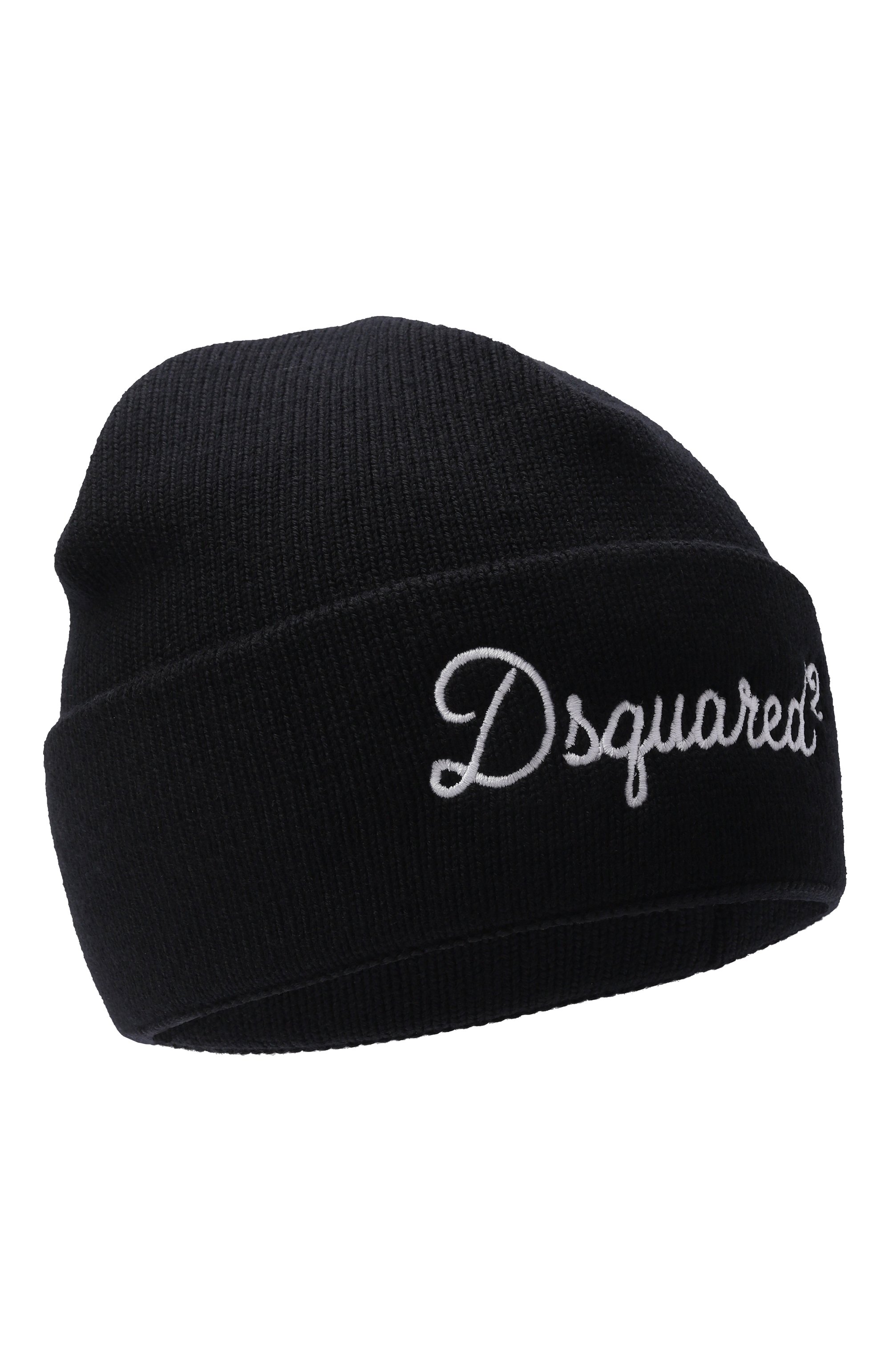 Шерстяная шапка DSQUARED2 черного цвета по цене 37750 руб., арт. KNM0216/01W00001, фото 1 Шерстяная шапка DSQUARED2, арт. KNM0216/01W00001, фото 1