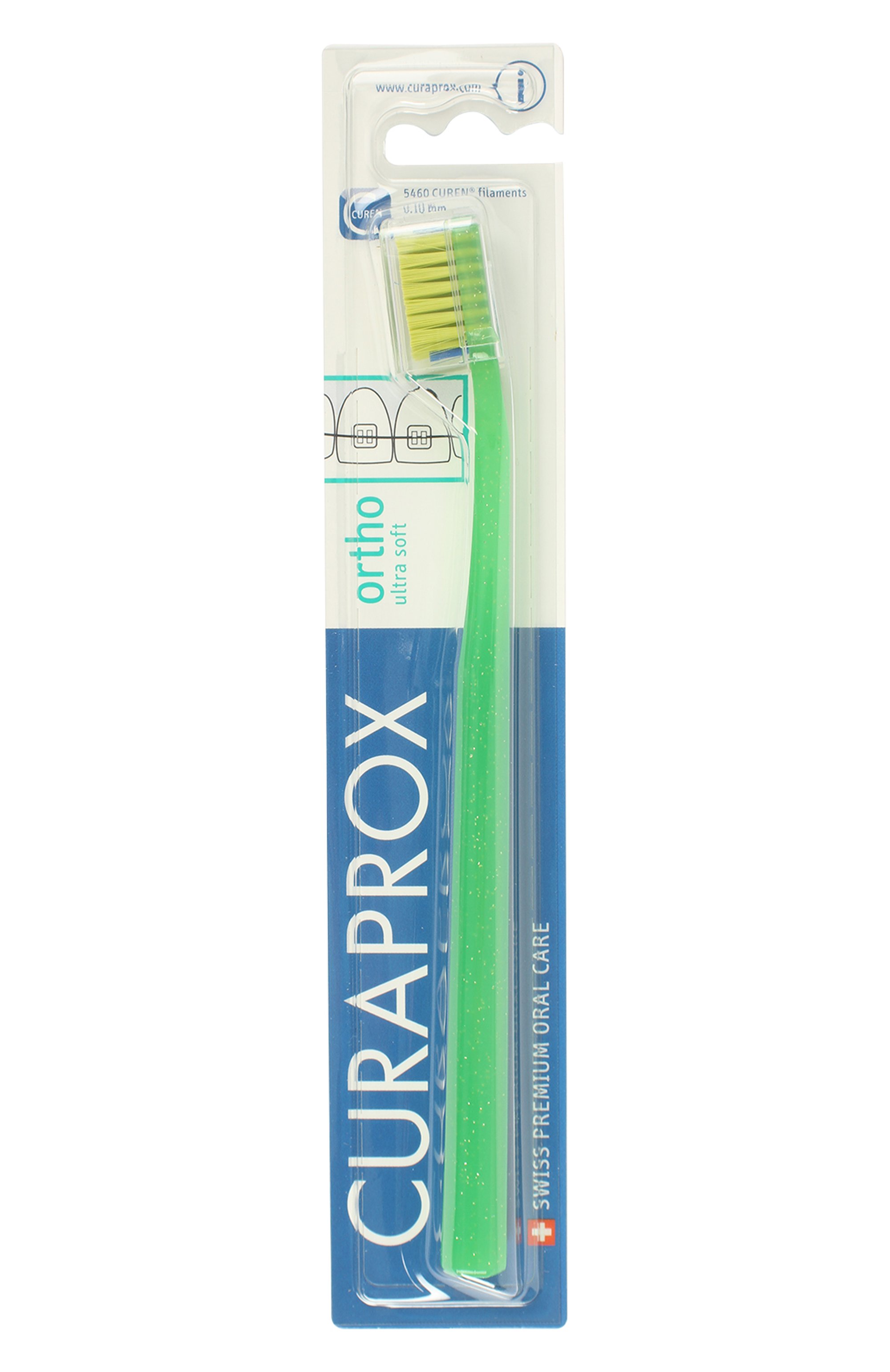 Салатовая ортодонтическая щетка с углублением CURAPROX, арт. 7640134162217, фото 1
