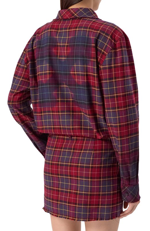 Хлопковое платье Off-White 0W.10/DG/00CF25FAB00/CHECK FLAN ARR0W SPRAY PUFFER Бордовый  0W.10/DG/00CF25FAB00/CHECK FLAN ARR0W SPRAY PUFFER Фото 3