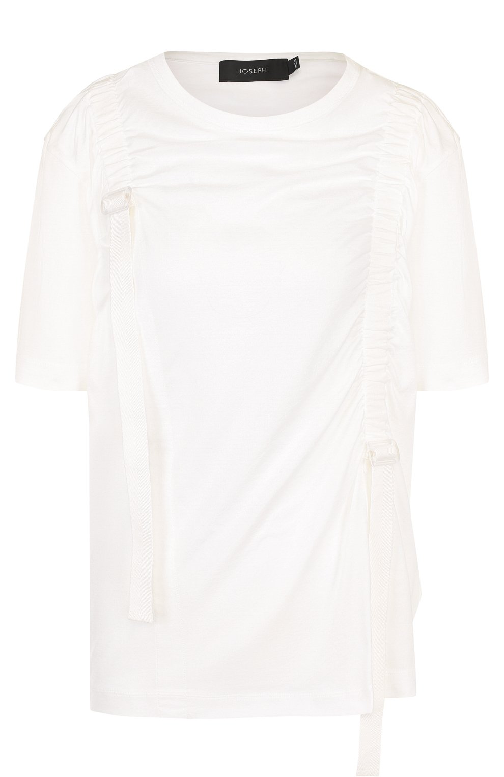 Однотонная хлопковая футболка с драпировкой JOSEPH, арт. JF001349, фото 1