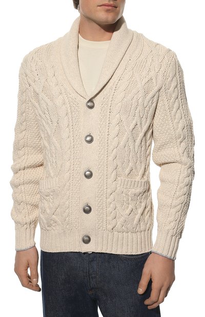Хлопковый кардиган BRUNELLO CUCINELLI светло-бежевого цвета по цене 192500 руб., арт. 221M79502206, фото 3 Хлопковый кардиган BRUNELLO CUCINELLI, арт. 221M79502206, фото 3