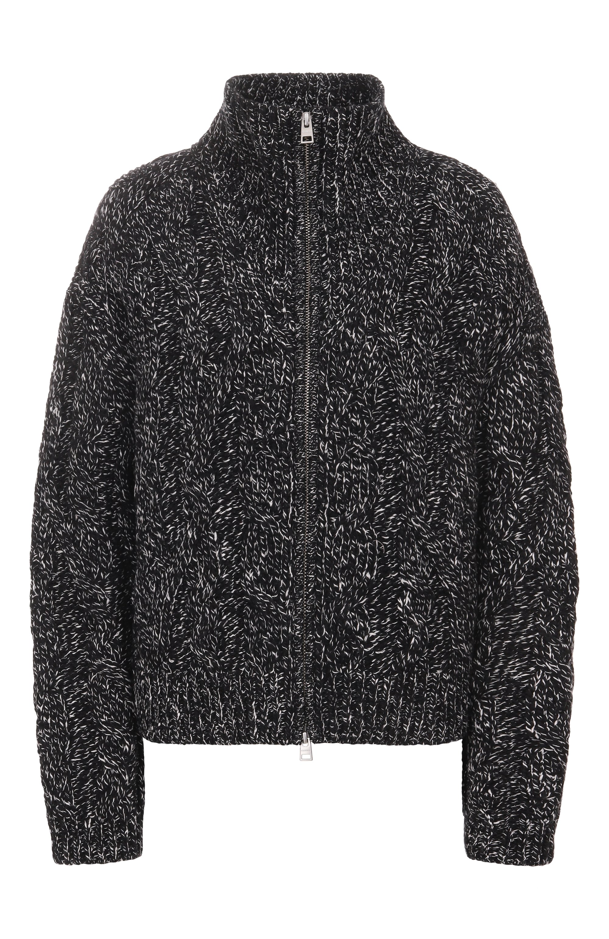 Кардиган из шерсти и хлопка CLOSED черно-белого цвета по цене 46850 руб., арт. C96449-98K-22, фото 1 Кардиган из шерсти и хлопка CLOSED, арт. C96449-98K-22, фото 1