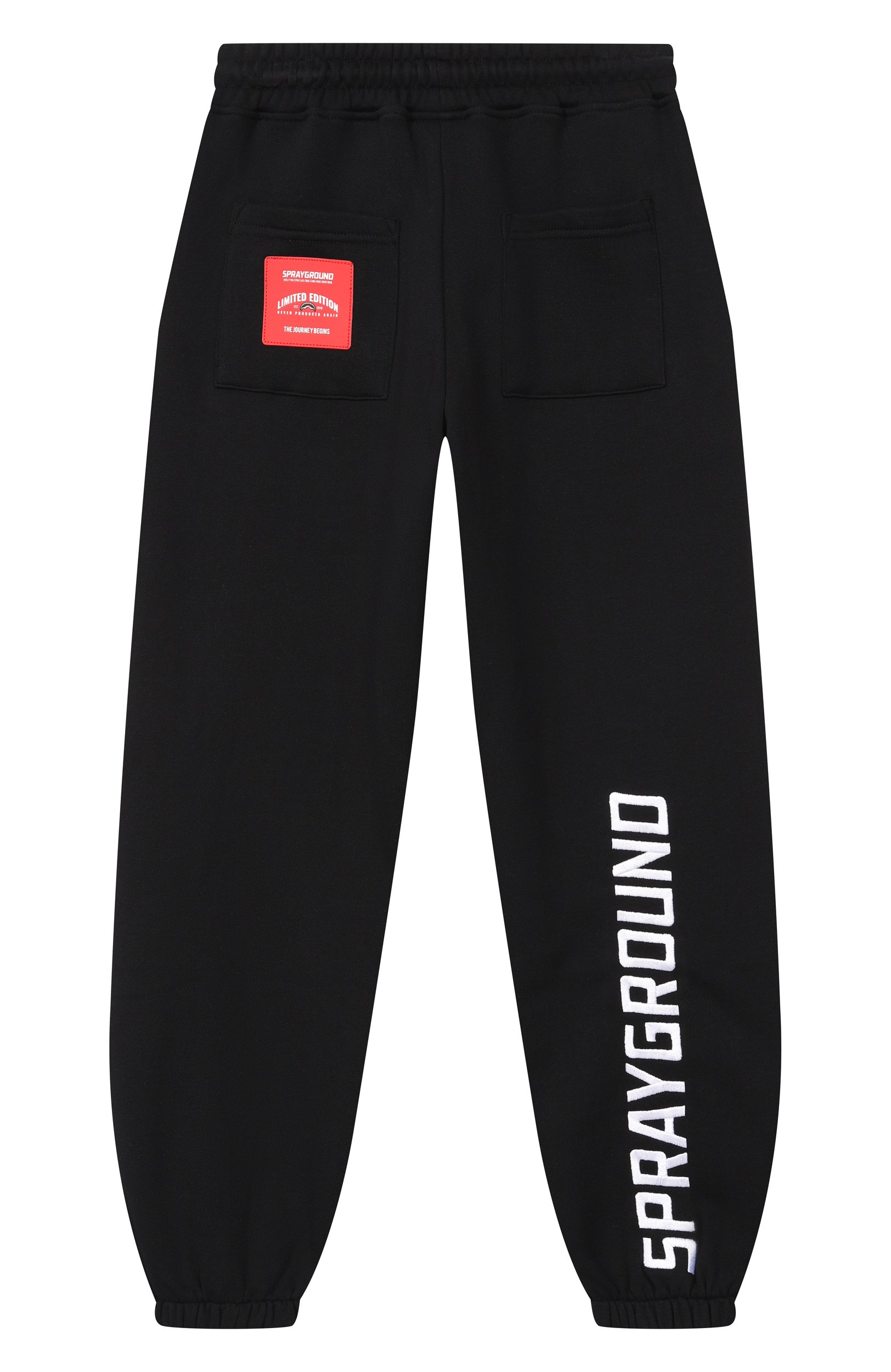 Хлопковые джоггеры SPRAYGROUND, арт. SPY1568GBLK/SHARK BAGGY PANTS BLACK, фото 2