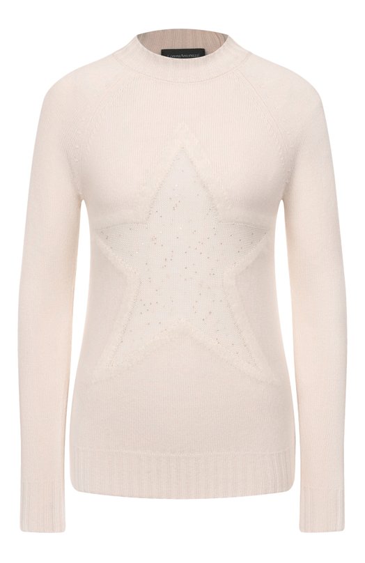 Пуловер из шерсти и кашемира Lorena Antoniazzi GM09A/2472 Кремовый GM09A/2472