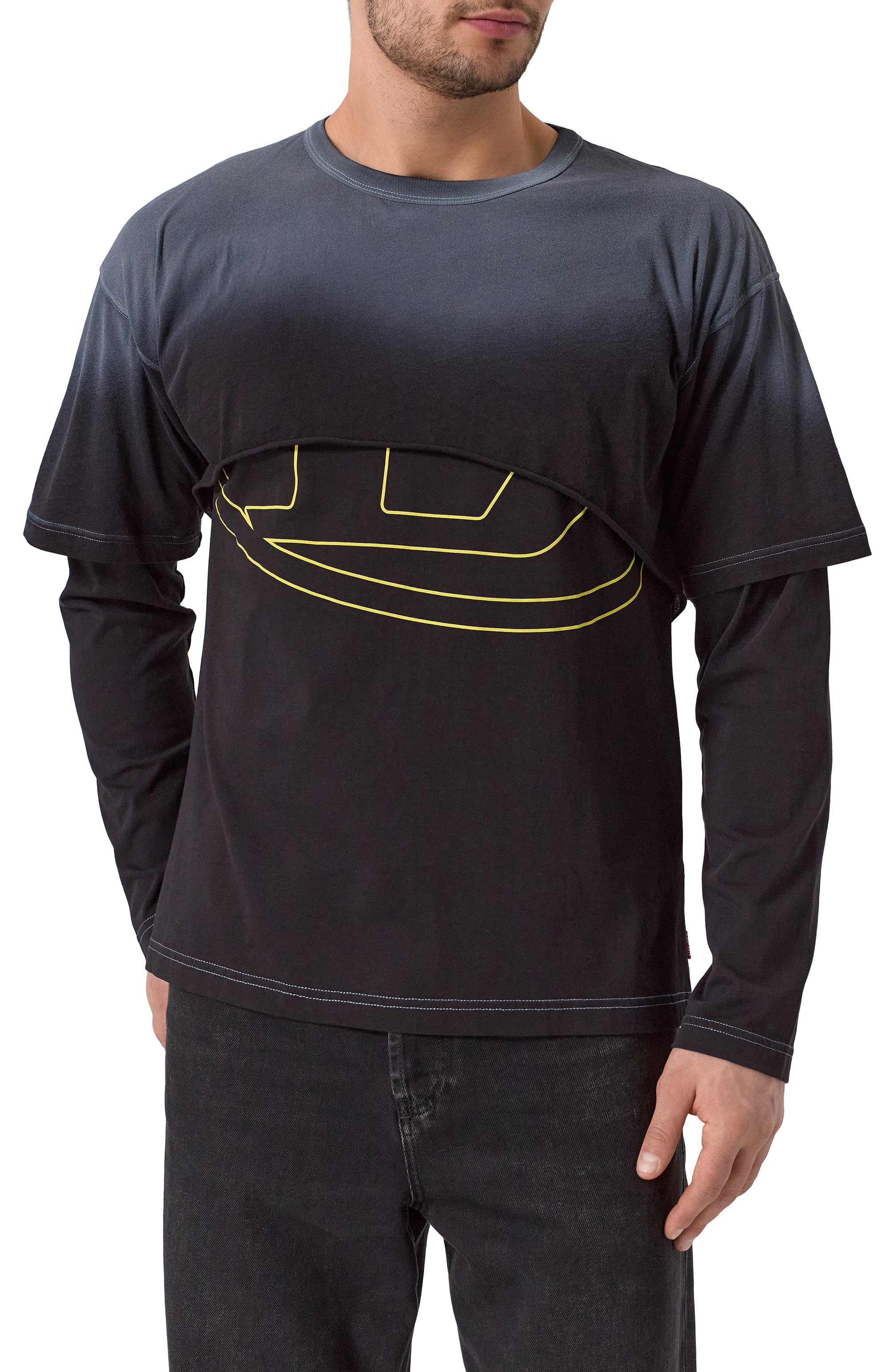 Хлопковый лонгслив DIESEL, арт. A16133/0KNAQ, фото 3