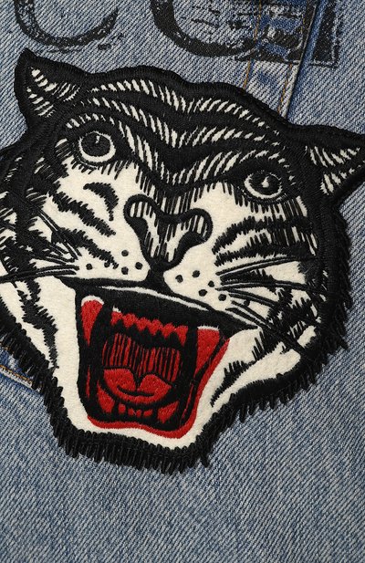 Джинсы прямого кроя с потертостями и завышенной талией GUCCI, арт. 502802/XRA16, фото 5