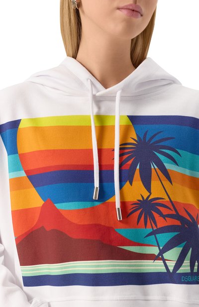 Хлопковое худи DSQUARED2 белого цвета по цене 51400 руб., арт. S73GU0105/S25551, фото 5 Хлопковое худи DSQUARED2, арт. S73GU0105/S25551, фото 5