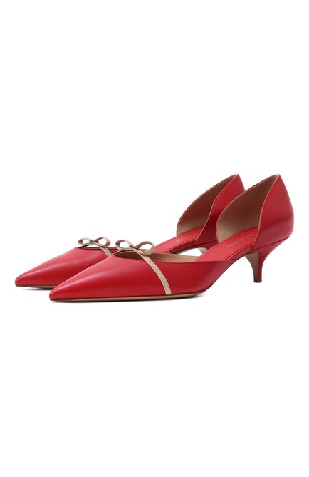 Женские кожаные туфли mini bow FERRAGAMO красного цвета по цене 0 руб., арт. 01J693/781083 | Фото 1
